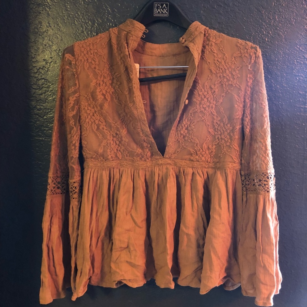 Tan boho chic shirt